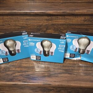 3 Pks Ecomart 100- Watt Equivalent A15 Dimmable Frosted Glass Edison Light Bulbs